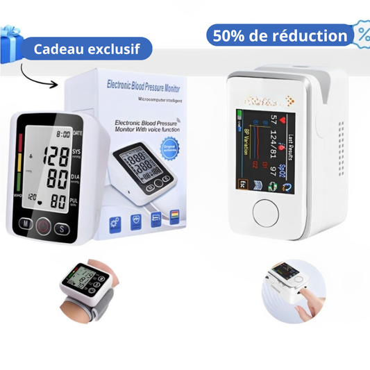 Lecteur de glycémie multifonction + Tensiomètre électronique